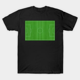 Green football pitch aerial view T-Shirt